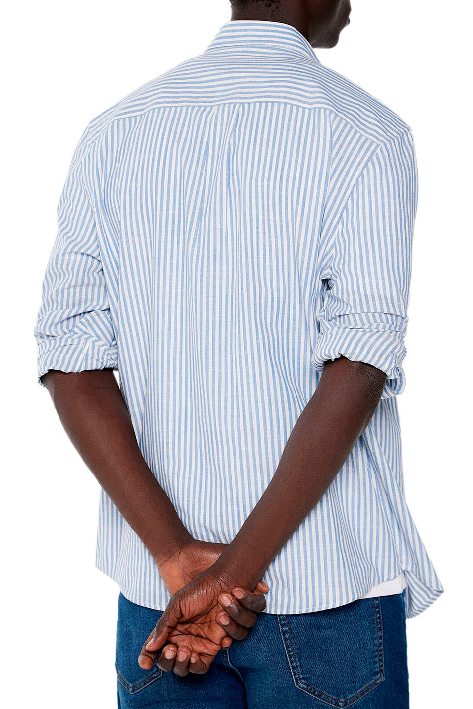 Мужской Springfield Рубашка из натурального хлопка в полоску (цвет ), артикул 0947624 | Фото 3