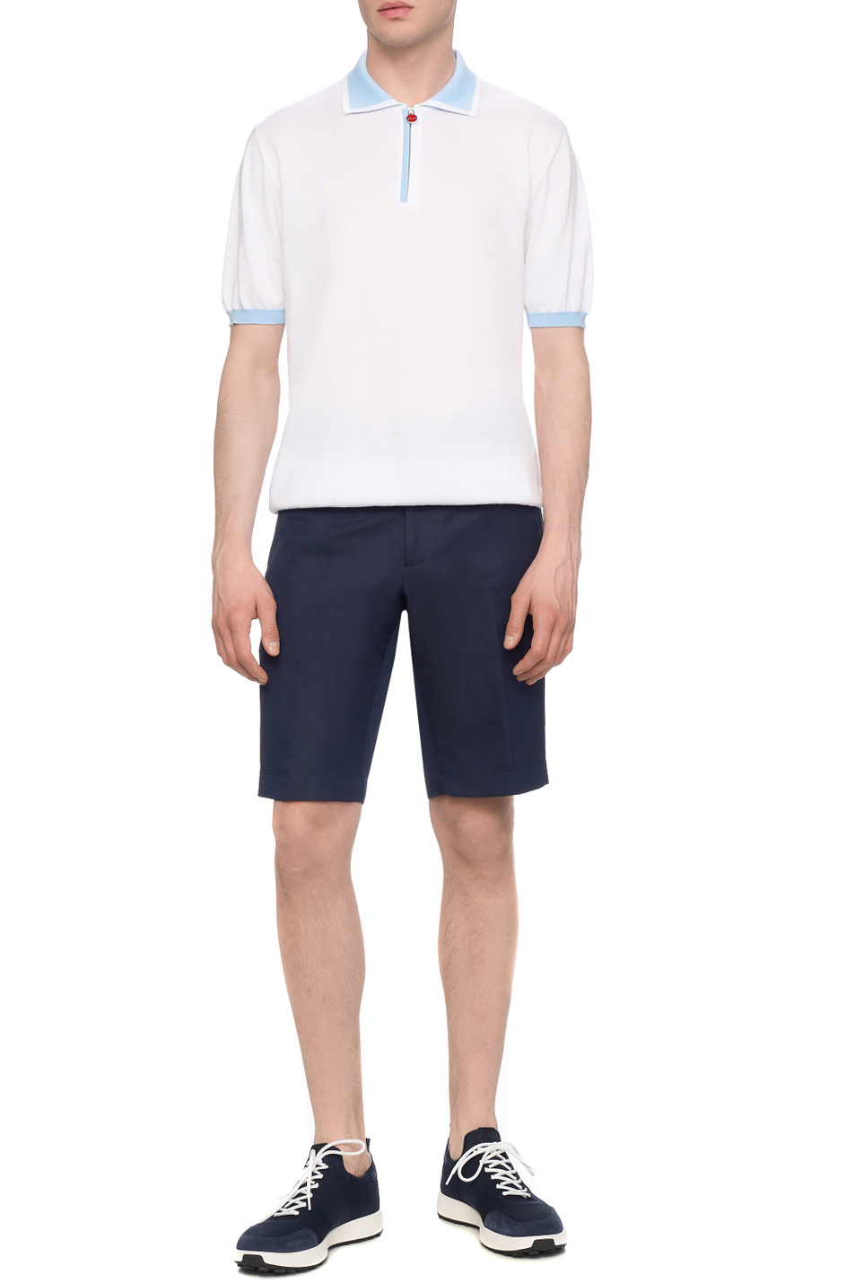 Мужской Kiton Поло из хлопка (цвет белый), артикул UMK0571V108A00L | Фото 3