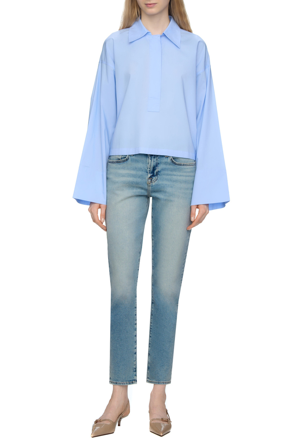 Женский 7 for all Mankind Джинсы из смесового хлопка (цвет ), артикул JSWJ1200AM | Фото 3