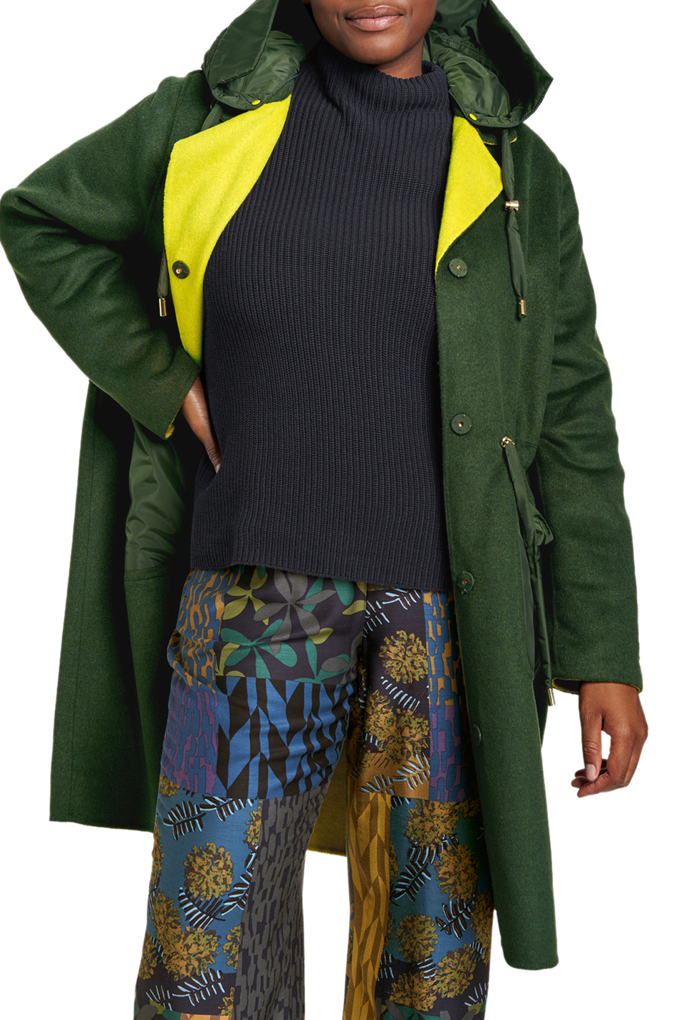 Samoon Пальто с капюшоном, кулиской и накладными карманами (цвет ), артикул 150026-21512 | Фото 3