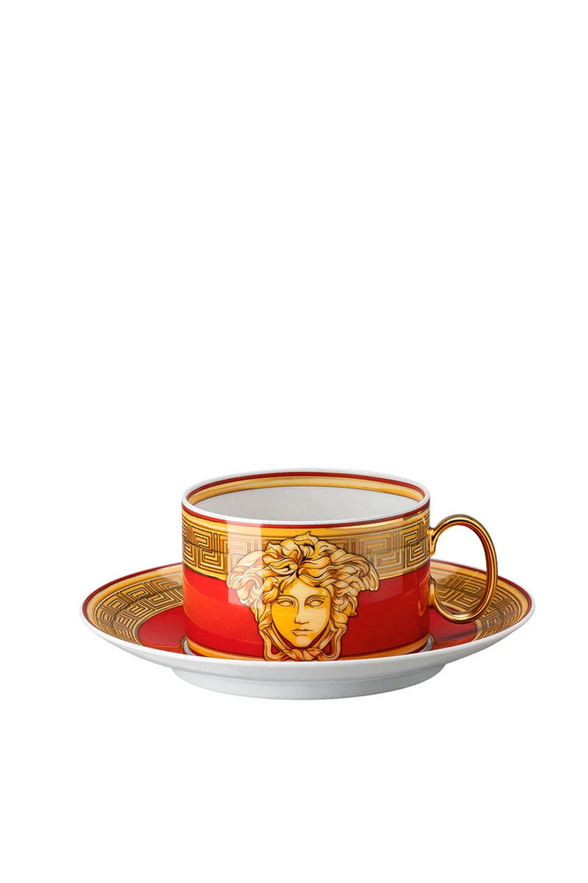 Чашка чайная с блюдцем 200 мл|Основной цвет:Красный|Артикул:19335-409956-14640 | Фото 1