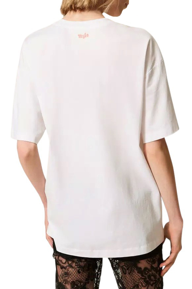 Женский TWINSET Milano Футболка MYFO из хлопка (цвет ), артикул 261AQ2010 | Фото 4