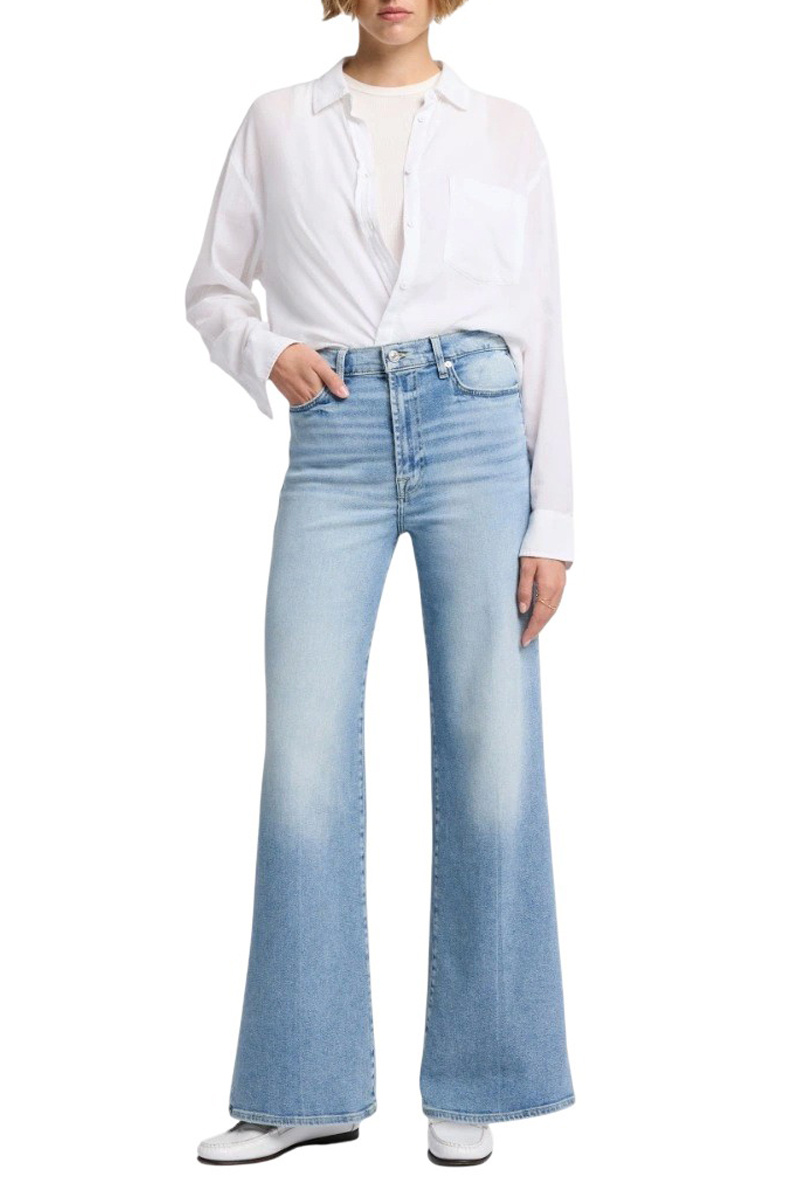 Джинсы из эластичного хлопка|Основной цвет:Голубой Женский 7 for all Mankind Джинсы из эластичного хлопка (цвет ), артикул 7U485120 | Фото 2