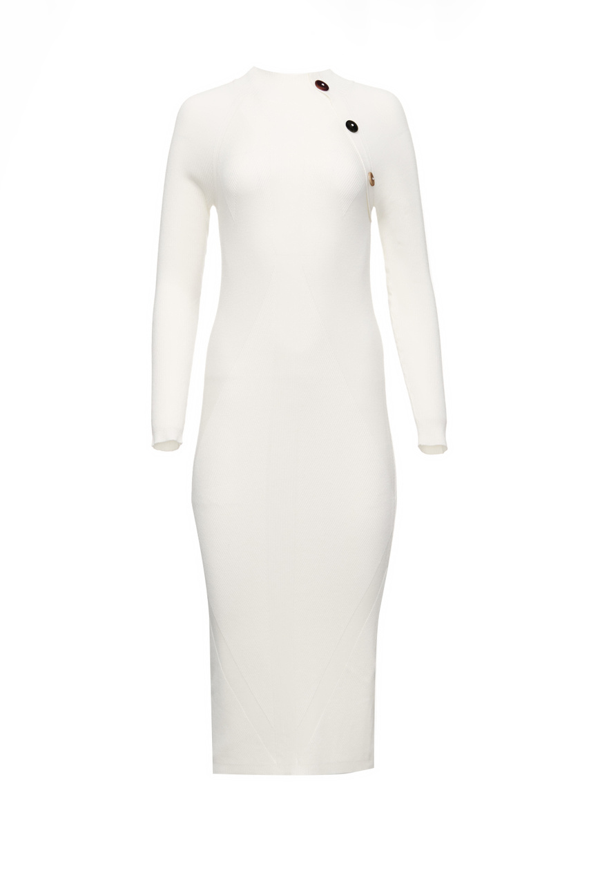 Облегающее трикотажное платье|Основной цвет:Белый|Артикул:WF2129MS49I | Фото 1