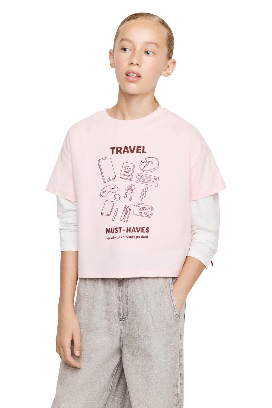 Девочкам Mango Kids Футболка TRAVEL из хлопка (цвет ), артикул 37072907 | Фото 4