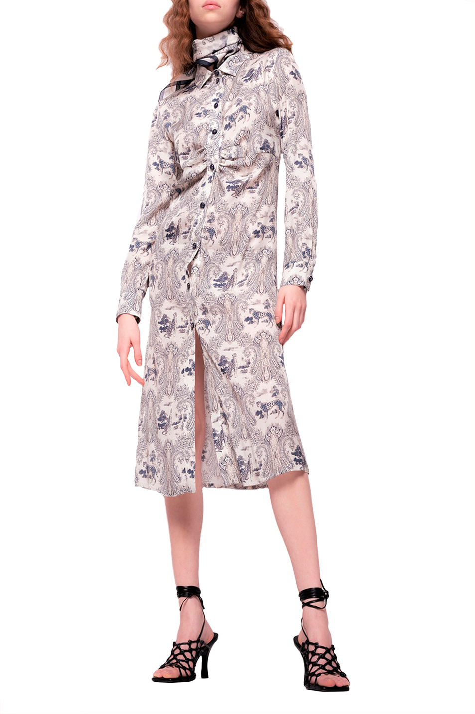 Pinko Платье-рубашка с принтом "Туаль де жуи" (цвет ), артикул 1G17NUY7U2 | Фото 4
