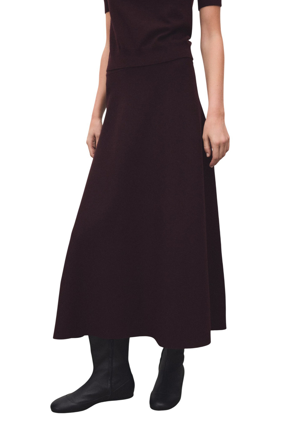 Юбка NURIA однотонная|Основной цвет:Бордовый Женский Mango Юбка NURIA однотонная (цвет ), артикул 17087779 | Фото 3