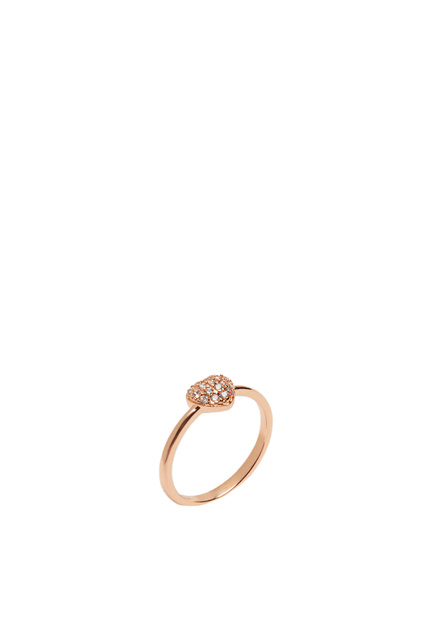 Кольцо с украшением из циркония|Основной цвет:Золотой|Артикул:195338 | Фото 1