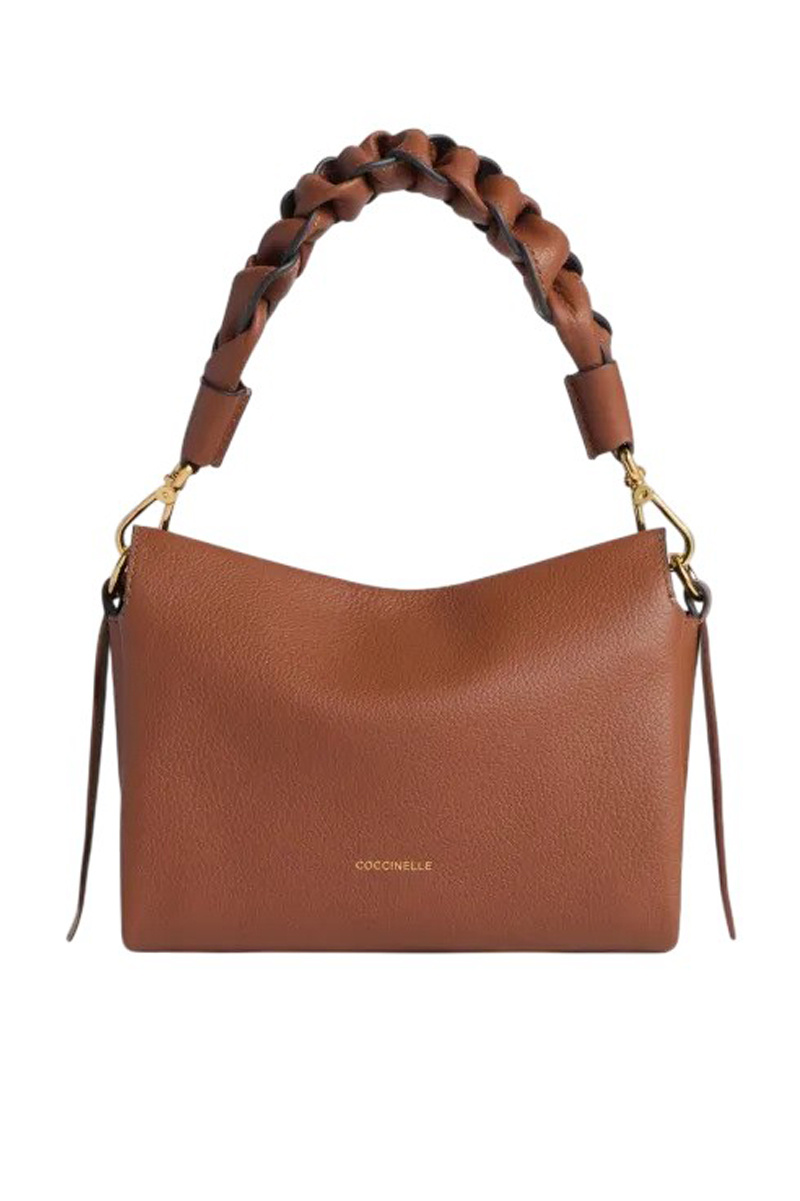 Сумка BOHEME GRANA DOUBLE из натуральной кожи с плетеной ручкой|Основной цвет:Коричневый Женский Coccinelle Сумка BOHEME GRANA DOUBLE из натуральной кожи с плетеной ручкой (цвет ), артикул E1M50580101 | Фото 1