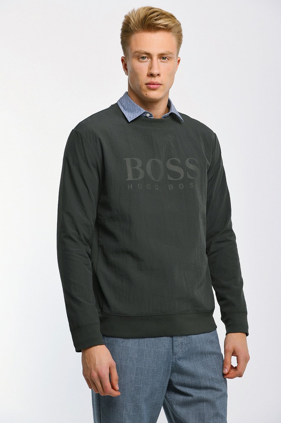 Мужской BOSS Джемпер из хлопка с логотипом (цвет ), артикул 50416012 | Фото 1