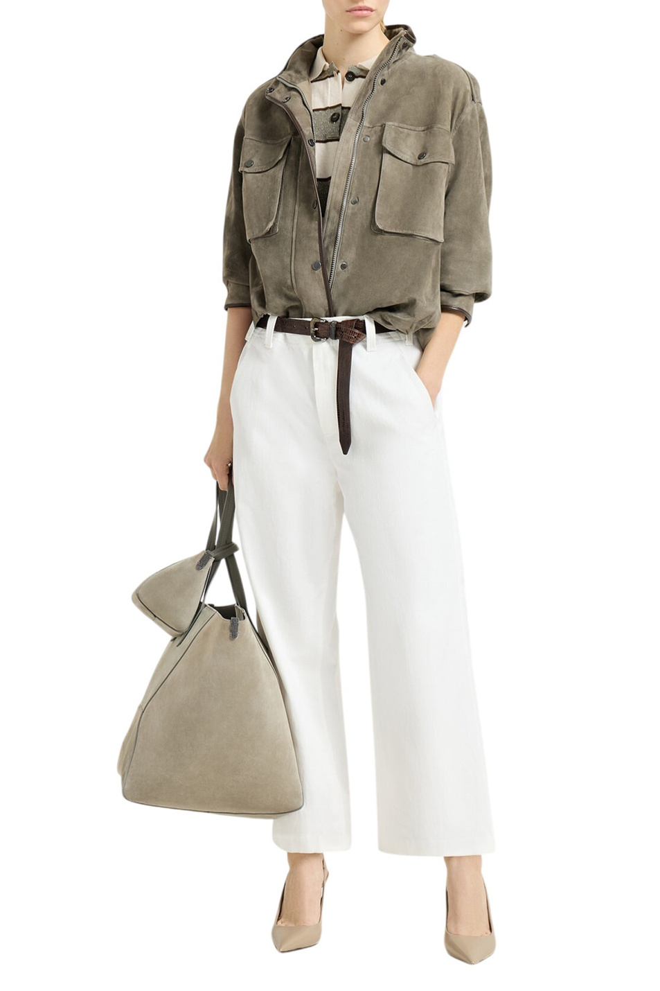 Женский Brunello Cucinelli Куртка из натуральной замши (цвет ), артикул MPCAI7787 | Фото 2