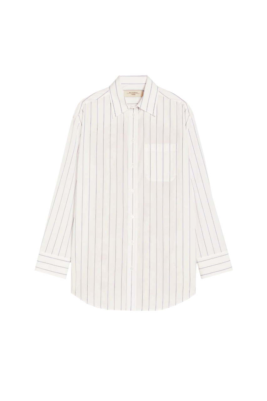 Рубашка COROLLA из хлопка и шелка с принтом|Основной цвет:Белый|Артикул:2415191032 | Фото 1