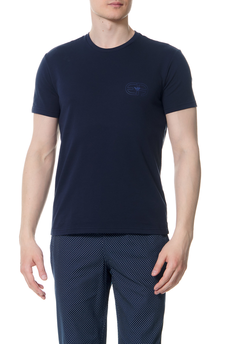 Мужской Emporio Armani Футболка из смесового хлопка с лого на груди (цвет ), артикул 110853-2R566 | Фото 1