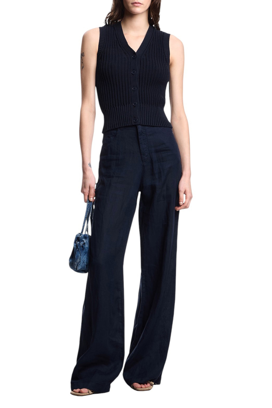 Женский Emporio Armani Джинсы из льна (цвет ), артикул EW000749-AF12679 | Фото 2