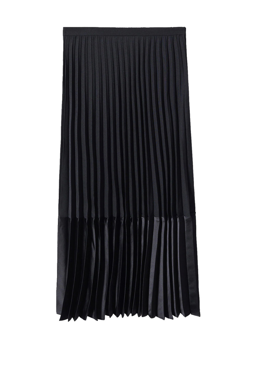 Атласная юбка SOLEIL со складками|Основной цвет:Черный|Артикул:47014045 | Фото 1