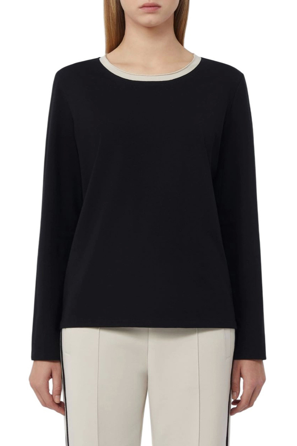 Женский Max Mara Лонгслив DIVINA с контрастным воротником (цвет ), артикул 2619971041 | Фото 3