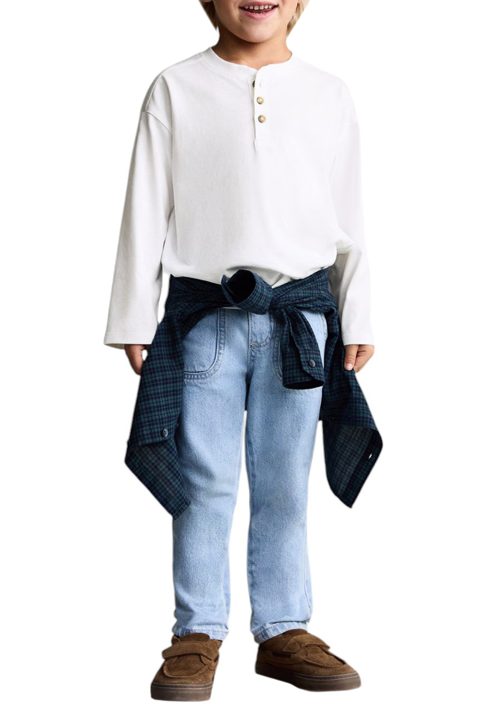 Мальчикам Mango Kids Лонгслив HENLEYB7 из хлопка (цвет ), артикул 87040648 | Фото 3
