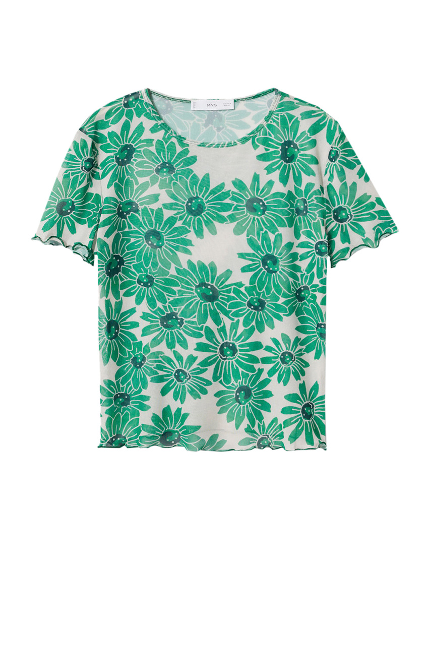 Прозрачная футболка MARGA с принтом|Основной цвет:Зеленый|Артикул:37011328 | Фото 1