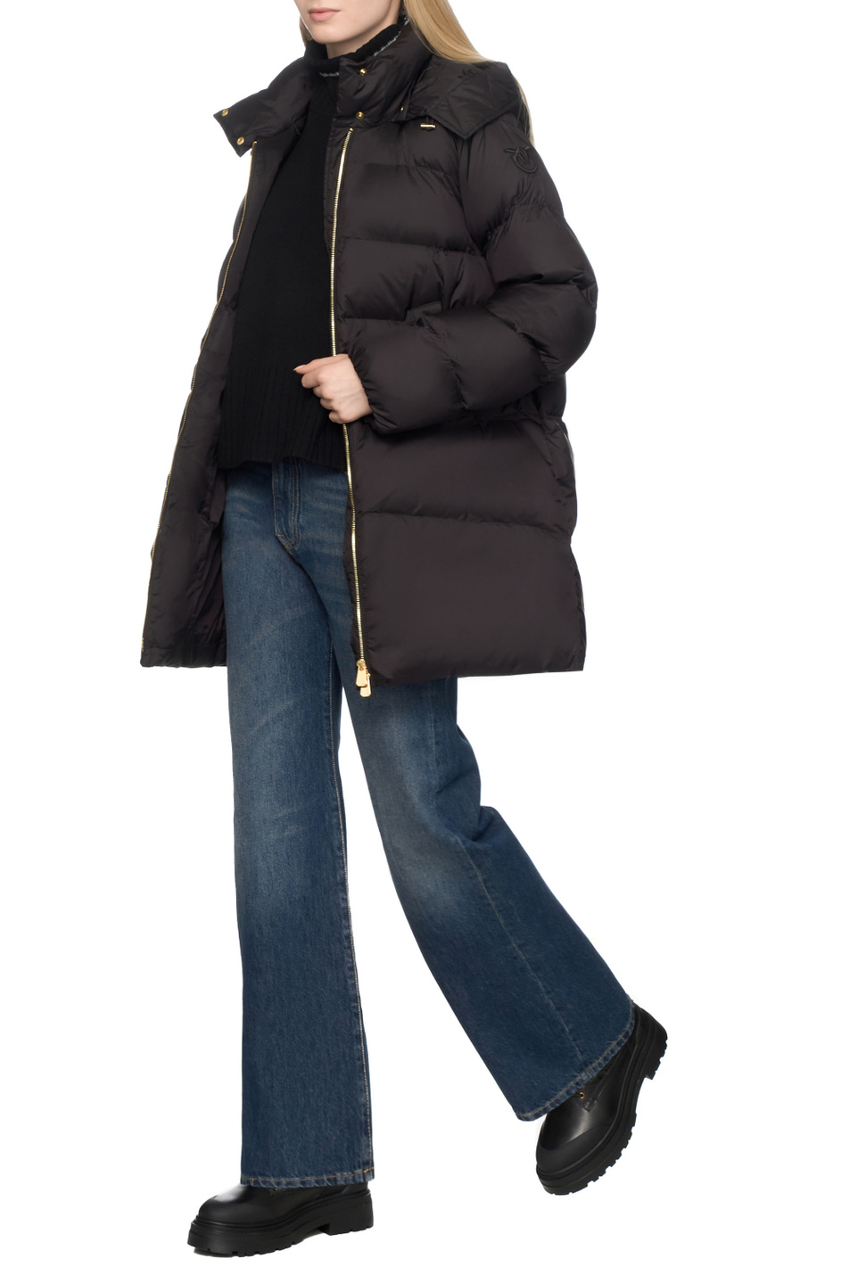 Куртка CALZONE с капюшоном|Основной цвет:Черный Женский Pinko Куртка CALZONE с капюшоном (цвет ), артикул 105720A2TF | Фото 3