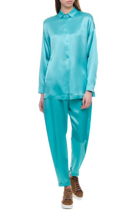 Emporio Armani Однотонная блузка из шелка ( цвет), артикул D4NC10-D2313 | Фото 3