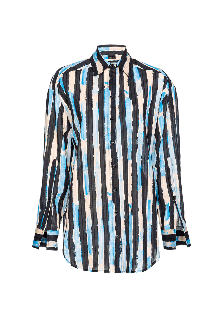 Рубашка из натурального хлопка с принтом|Основной цвет:Разноцветный|Артикул:103592A1UK | Фото 1