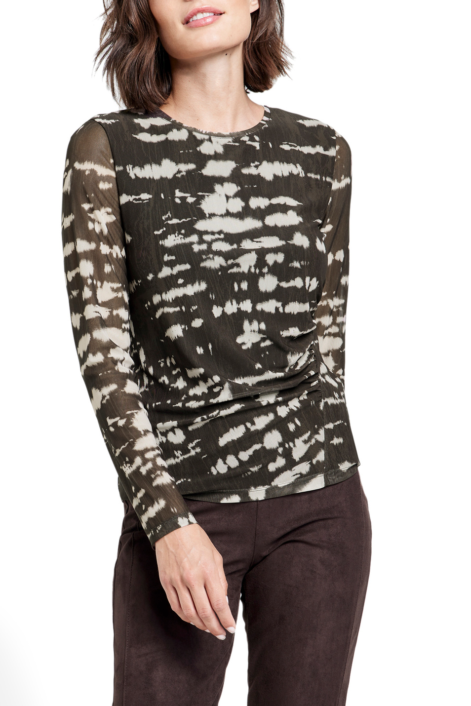 Женский Gerry Weber Джемпер с принтом и прозрачными рукавами (цвет ), артикул 870255-35026 | Фото 3