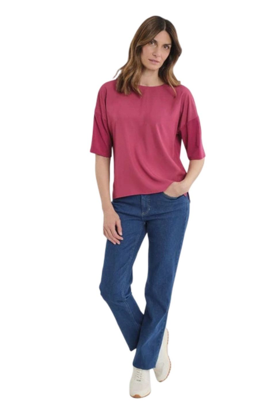 Блузка однотонная|Основной цвет:Розовый Женский Gerry Weber Блузка однотонная (цвет ), артикул N71952 | Фото 3