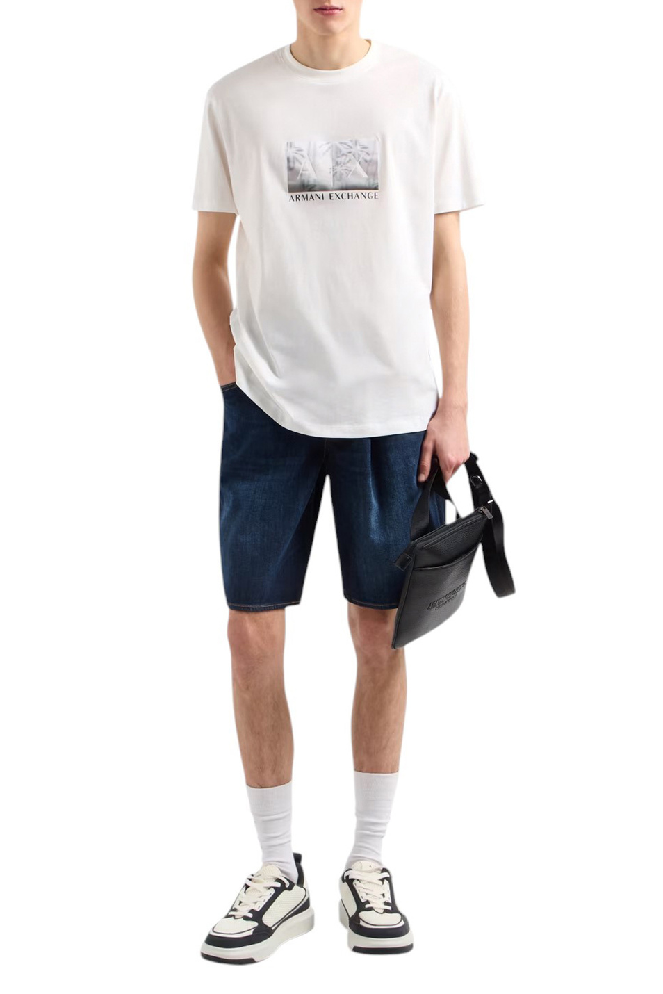 Мужской Armani Exchange Футболка из хлопка (цвет ), артикул XM000555-AF10358 | Фото 2