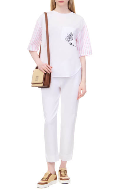 Блузка FELTRE из натурального хлопка|Основной цвет:Бело-розовый|Артикул:2339411036 | Фото 2