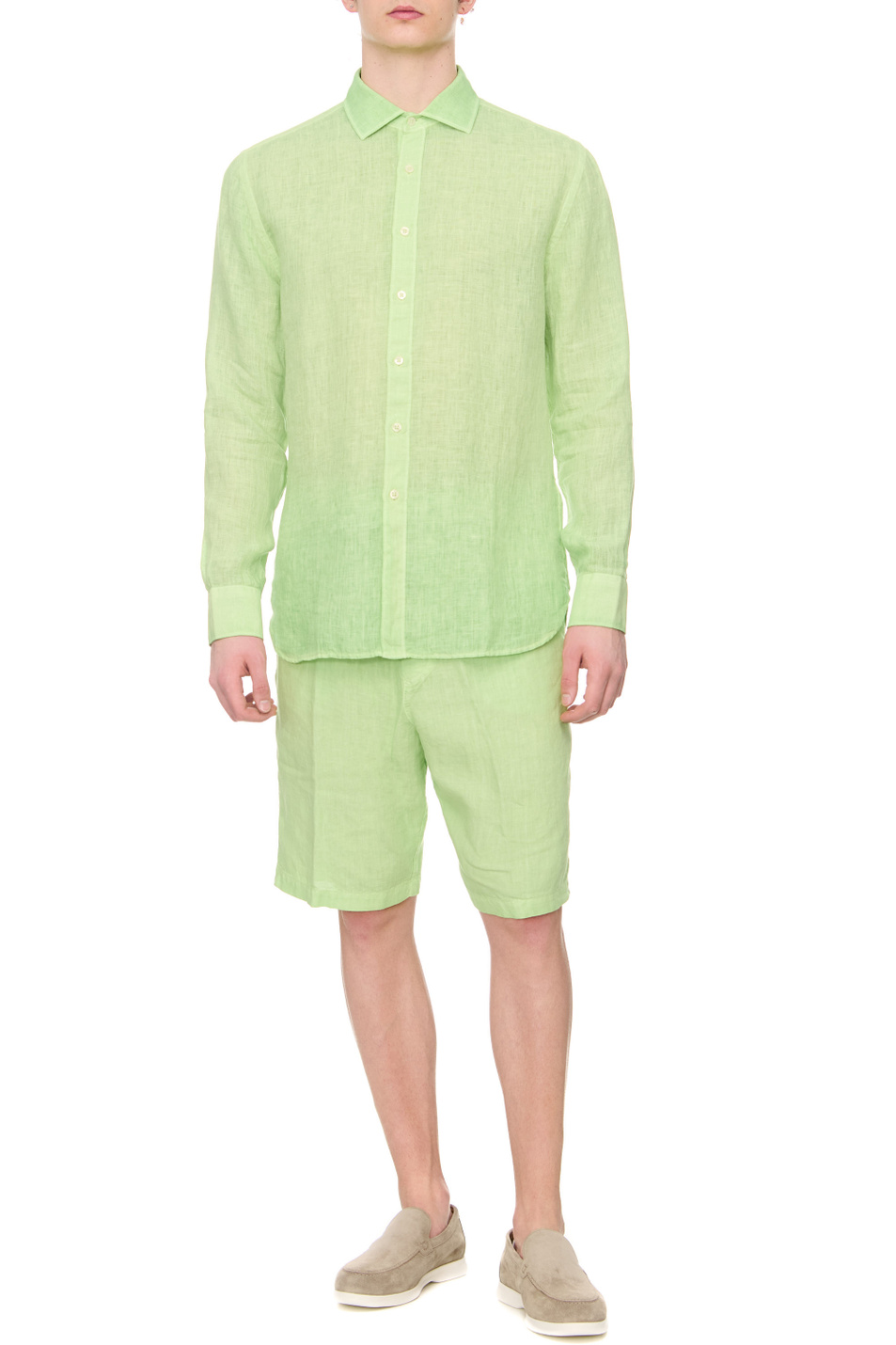 Мужской 120% Lino Рубашка из чистого льна (цвет ), артикул Y0M13110000115S00 | Фото 2