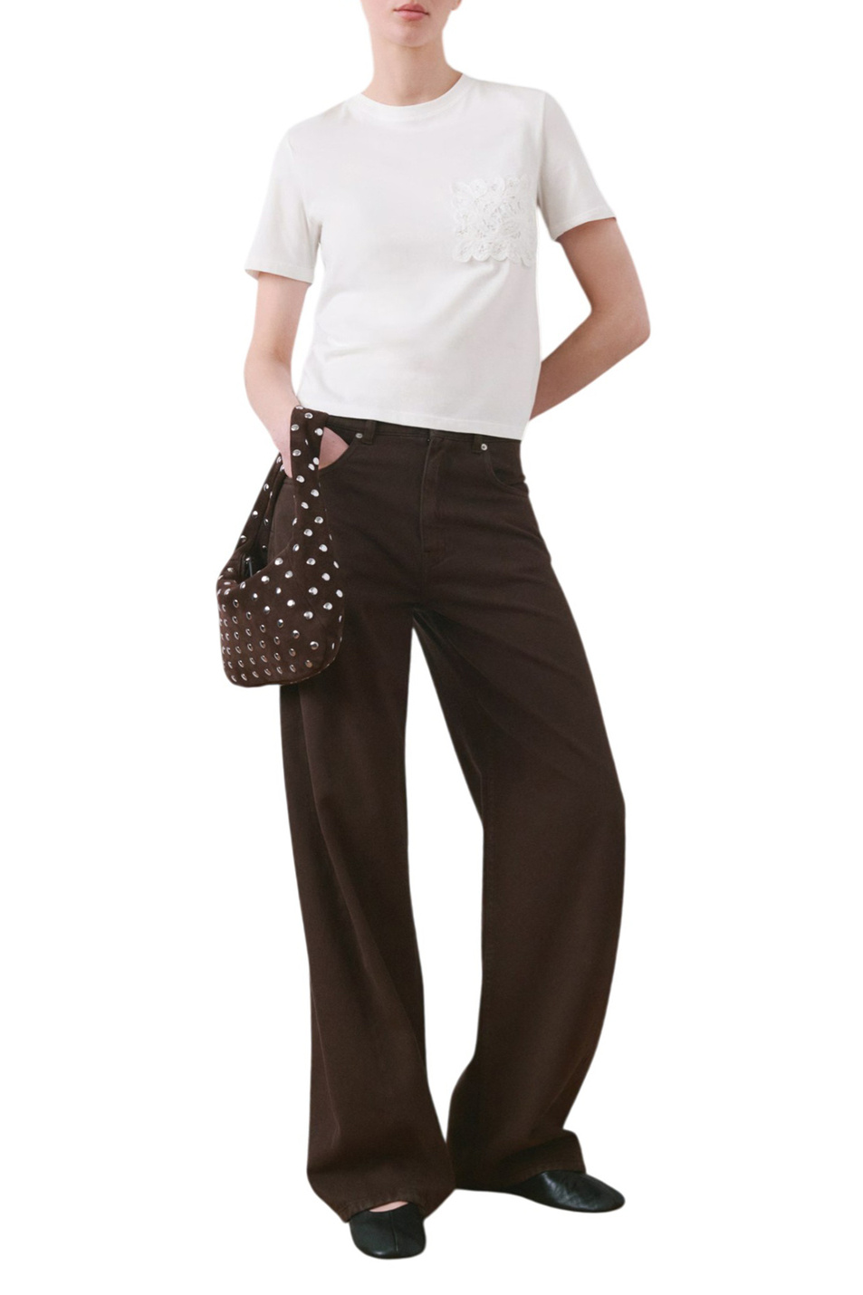 Женский Mango Футболка DAISY с вышивкой (цвет ), артикул 27035827 | Фото 2