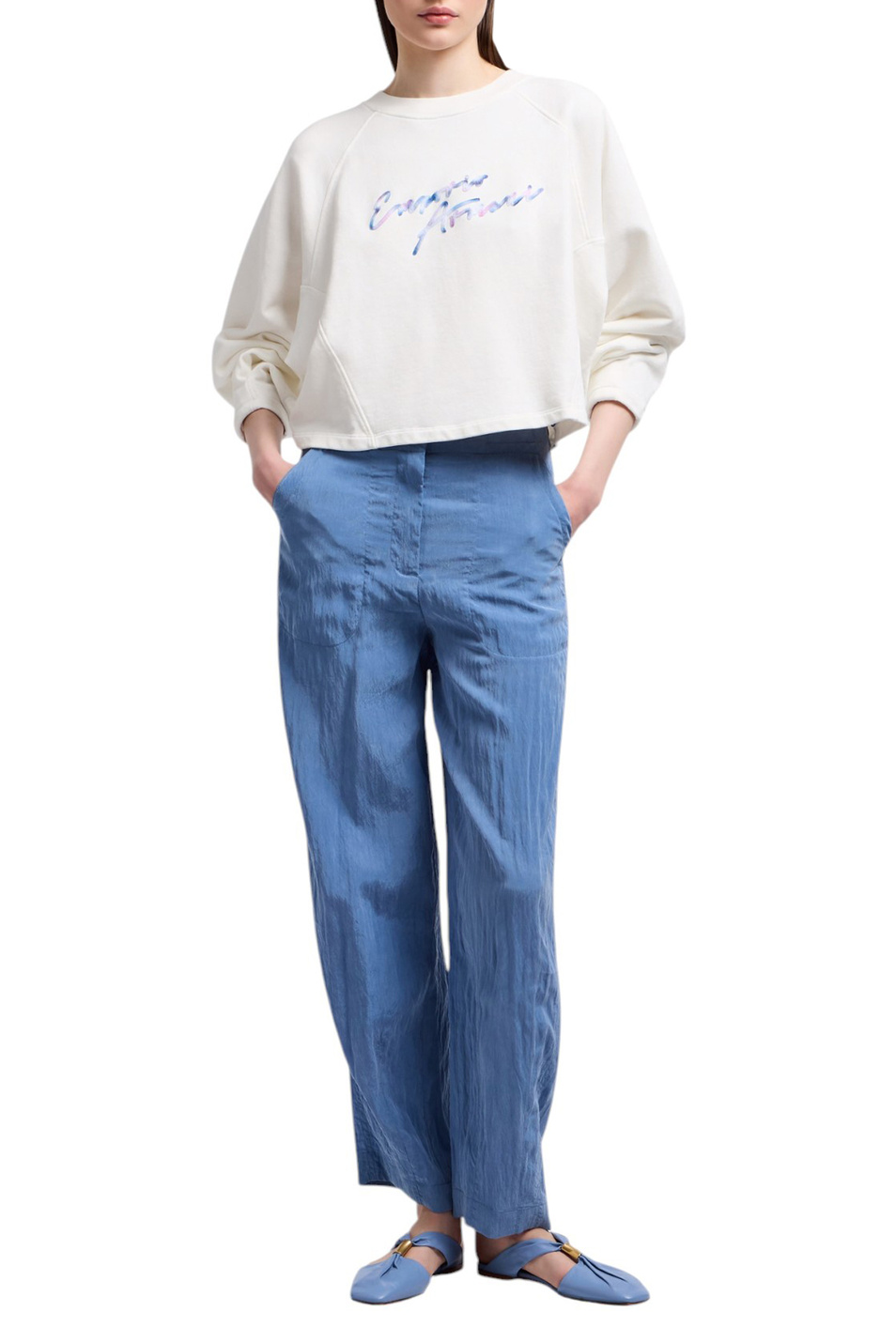 Женский Emporio Armani Свитшот из хлопка (цвет ), артикул EW000887-AF12538 | Фото 2