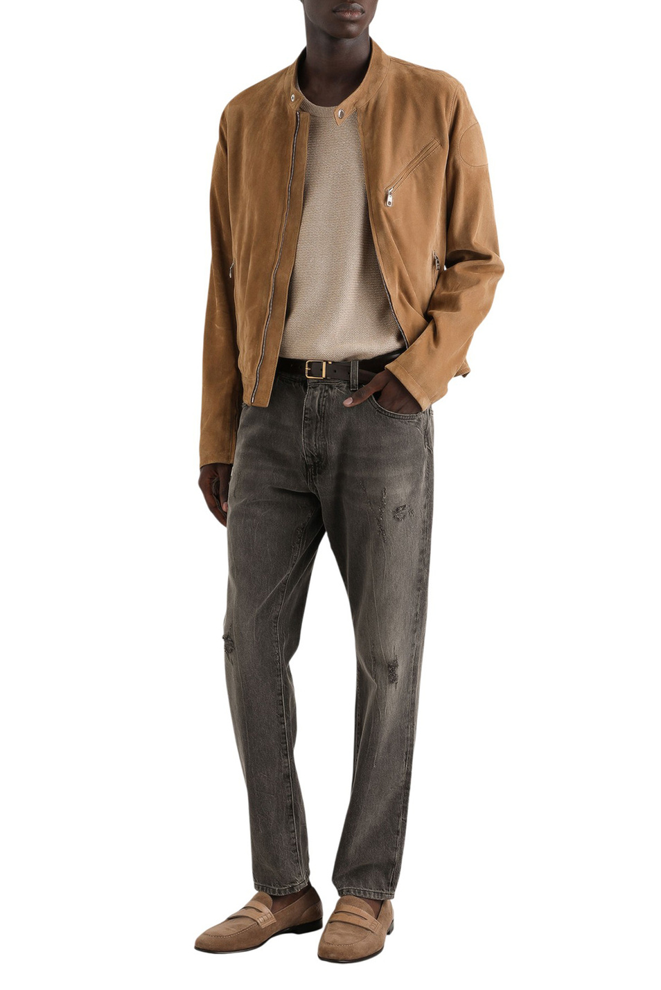 Куртка из натуральной замши|Основной цвет:Коричневый Мужской Dolce & Gabbana Куртка из натуральной замши (цвет ), артикул G9BWIL-HULUU | Фото 2