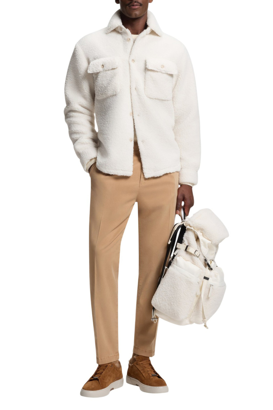 Куртка-рубашка в стиле тедди|Основной цвет:Белый Мужской BOSS Куртка-рубашка в стиле тедди (цвет ), артикул 50551354 | Фото 2