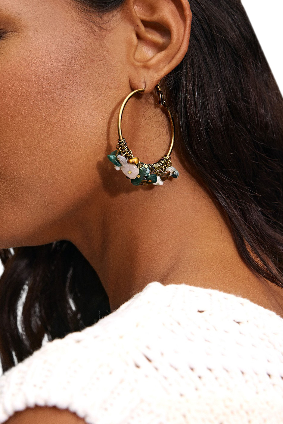 Женский Parfois Серьги-кольца с камнями (цвет ), артикул 227037 | Фото 2