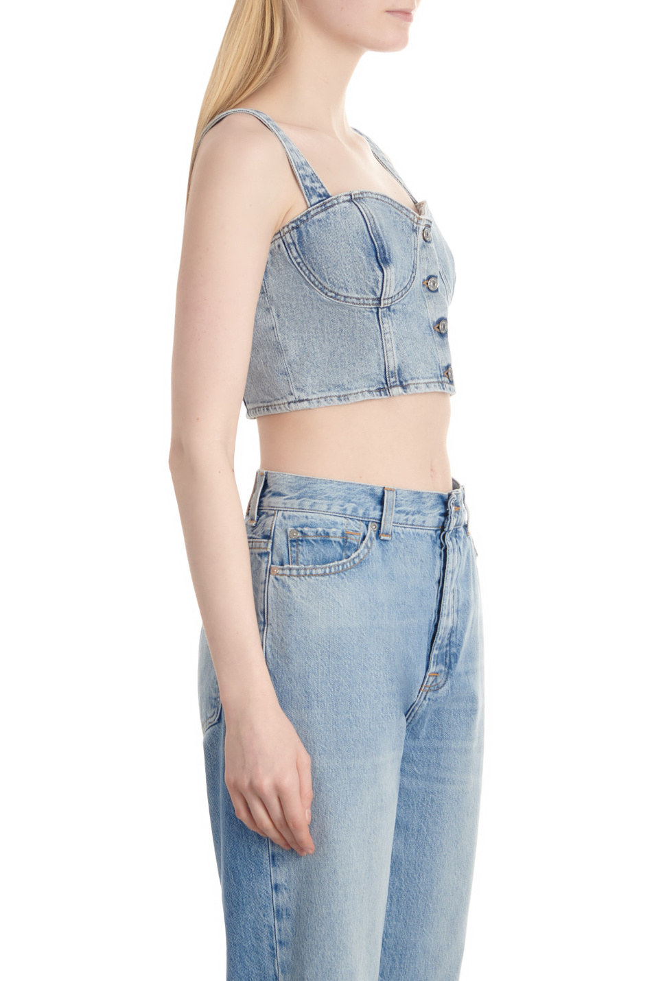 Женский 7 for all Mankind Топ джинсовый CORSELETTE из эластичного хлопка (цвет ), артикул JSCPC100AR | Фото 4