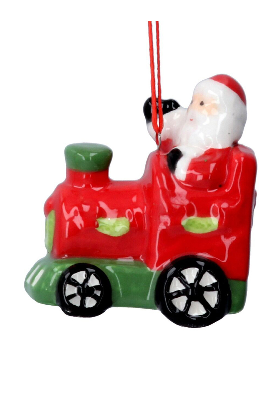 Gisela Graham Елочная игрушка "Санта на паровозе", 5 см (цвет ), артикул 17307 | Фото 1