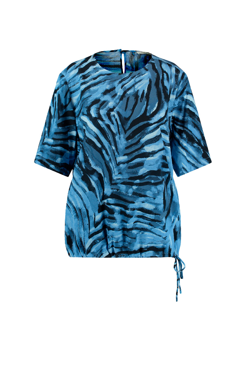 Блузка с принтом|Основной цвет:Синий|Артикул:260059-66411 | Фото 1