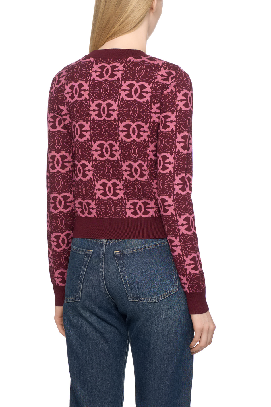 Джемпер GYPSIES с логотипом|Основной цвет:Бордовый Женский Pinko Джемпер GYPSIES с логотипом (цвет ), артикул 106041A2YD | Фото 5
