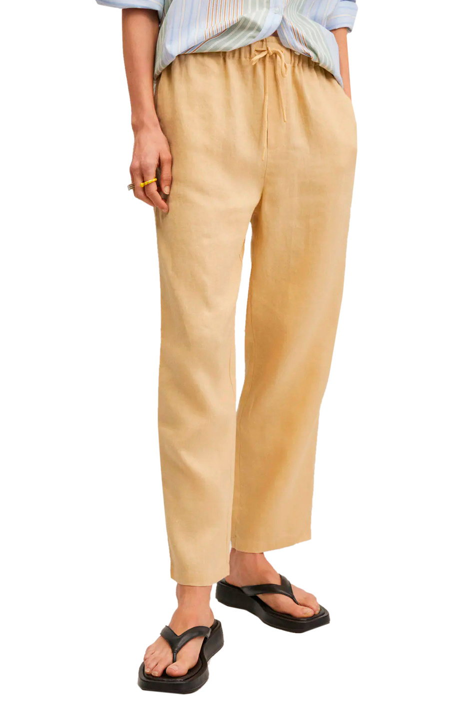Женский Mango Брюки LINEN из чистого льна (цвет ), артикул 27067105 | Фото 3