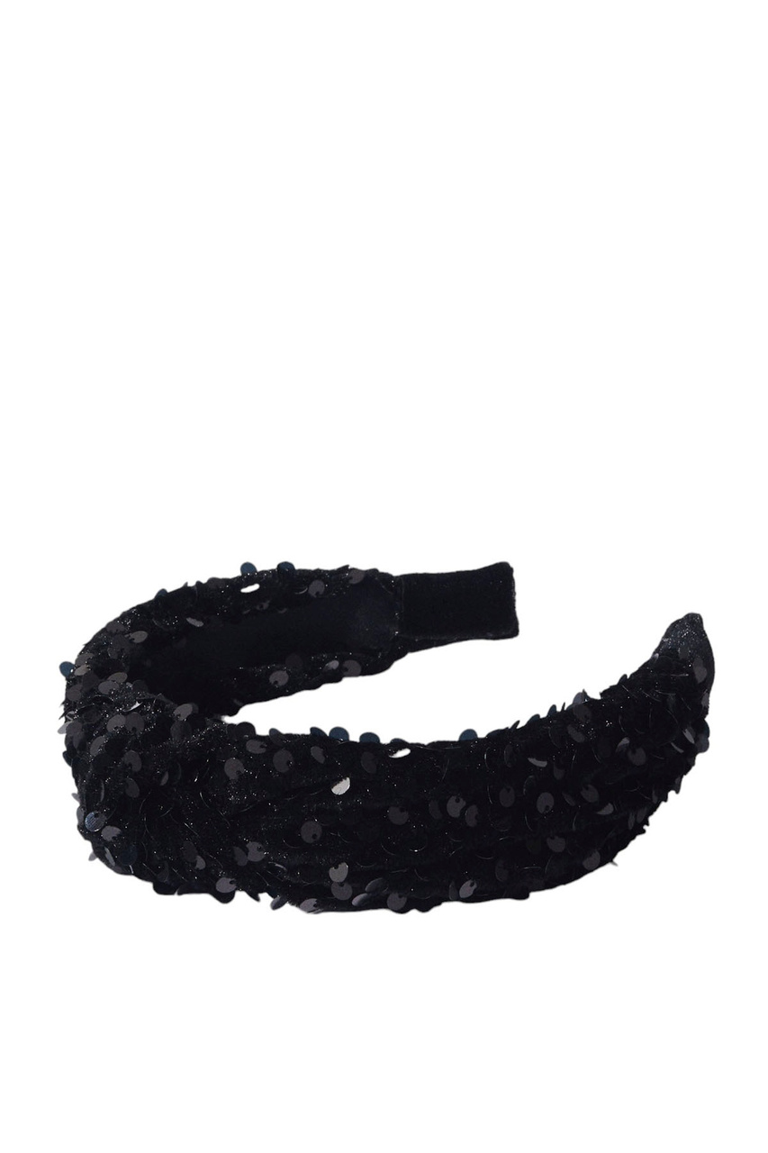 Обруч для волос с декоративным узлом|Основной цвет:Черный|Артикул:215817 | Фото 1