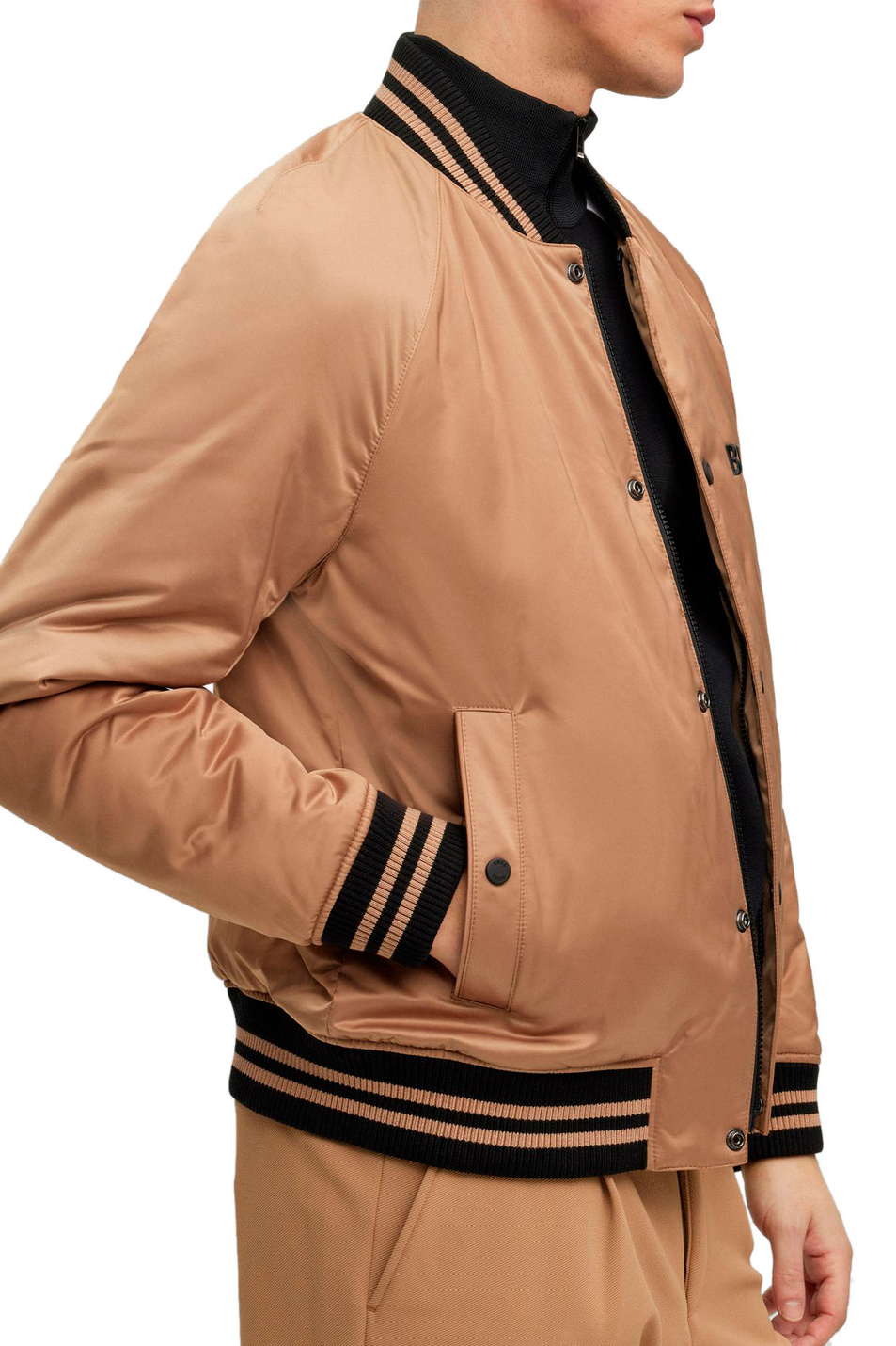 Бомбер с логотипом|Основной цвет:Бежевый Мужской BOSS Бомбер с логотипом (цвет ), артикул 50483945 | Фото 3