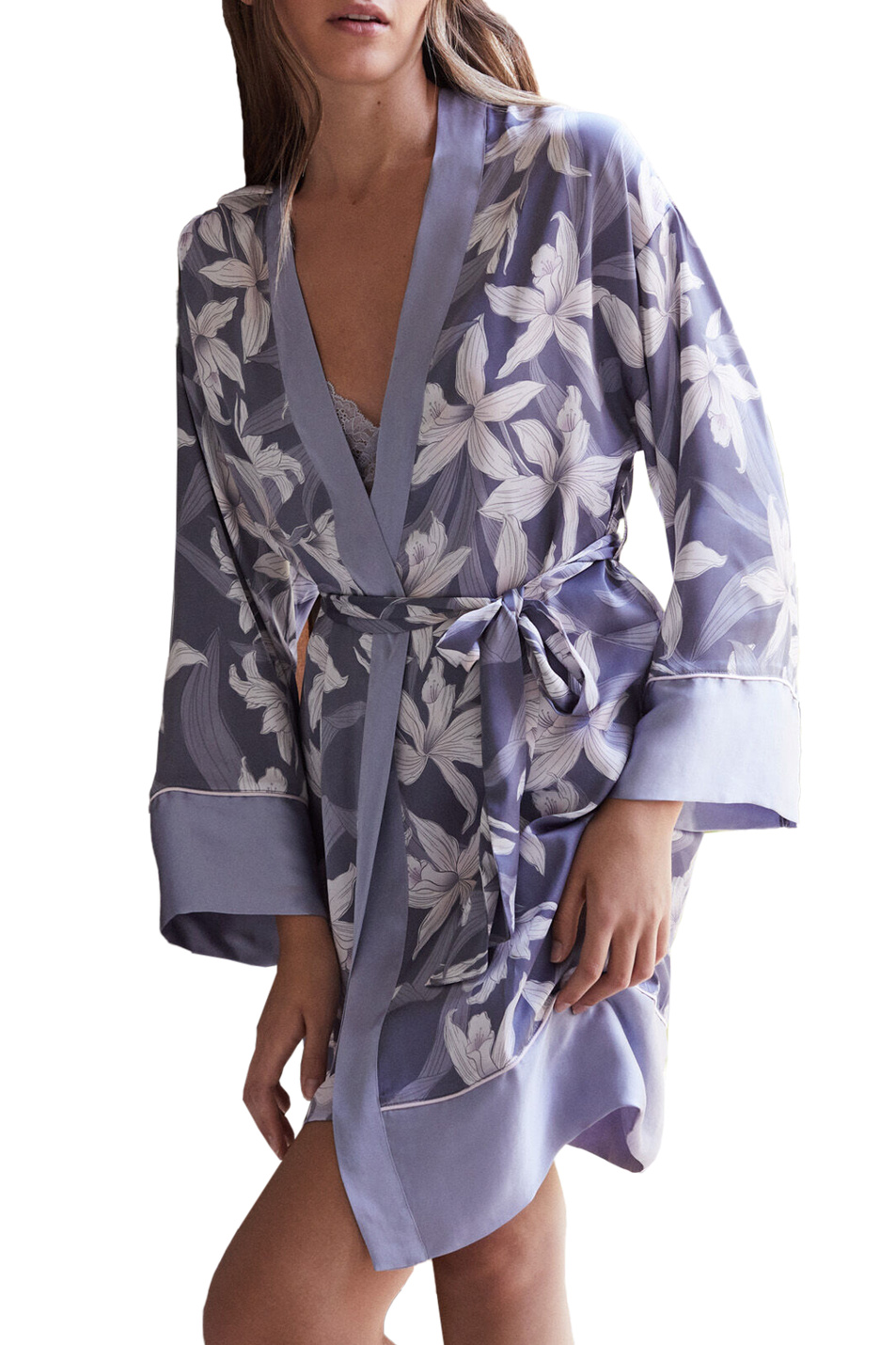 Women'secret Атласный халат с цветочным принтом (цвет ), артикул 2532433 | Фото 1