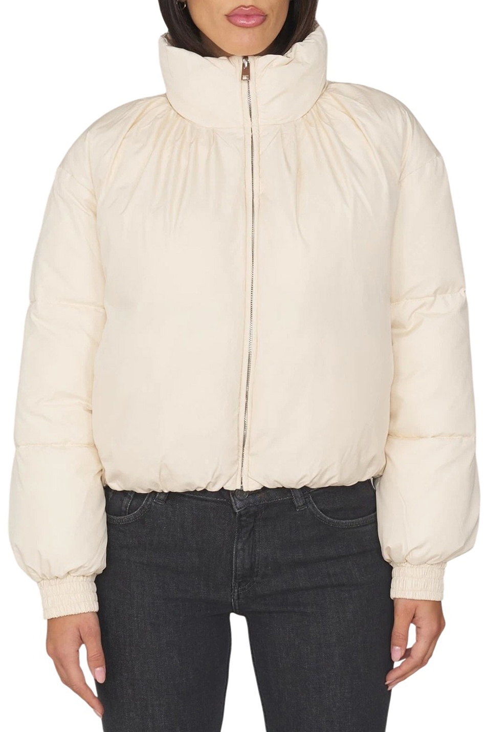 Куртка стеганая с шарфом|Основной цвет:Кремовый Женский TWINSET Milano Куртка стеганая с шарфом (цвет ), артикул 252AT2220 | Фото 3