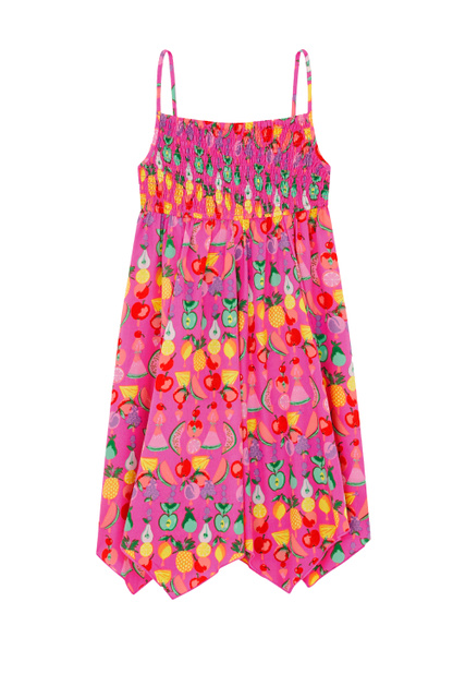Платье с принтом в виде фруктов|Основной цвет:Розовый|Артикул:116239 | Фото 1