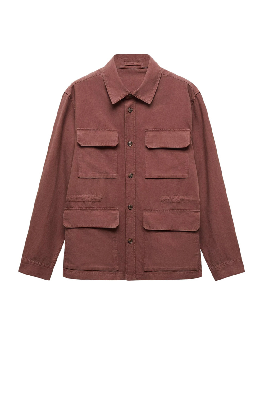 Куртка SANTS из смесового льна|Основной цвет:Бордовый|Артикул:67015981 | Фото 1