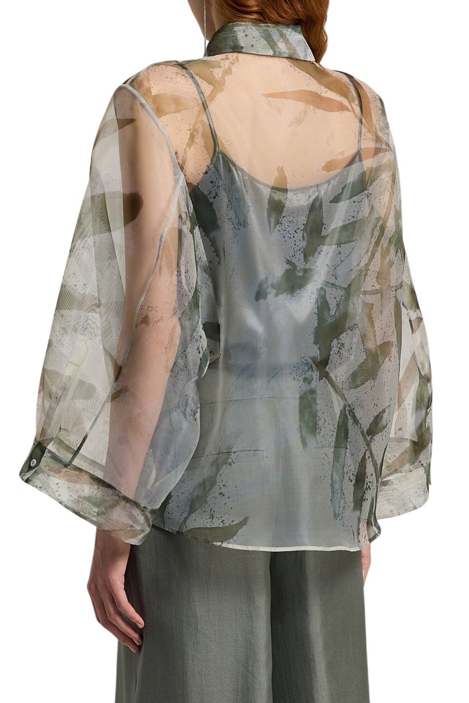 Женский Peserico Блузка из органзы с принтом (цвет ), артикул E06464D-04738 | Фото 6