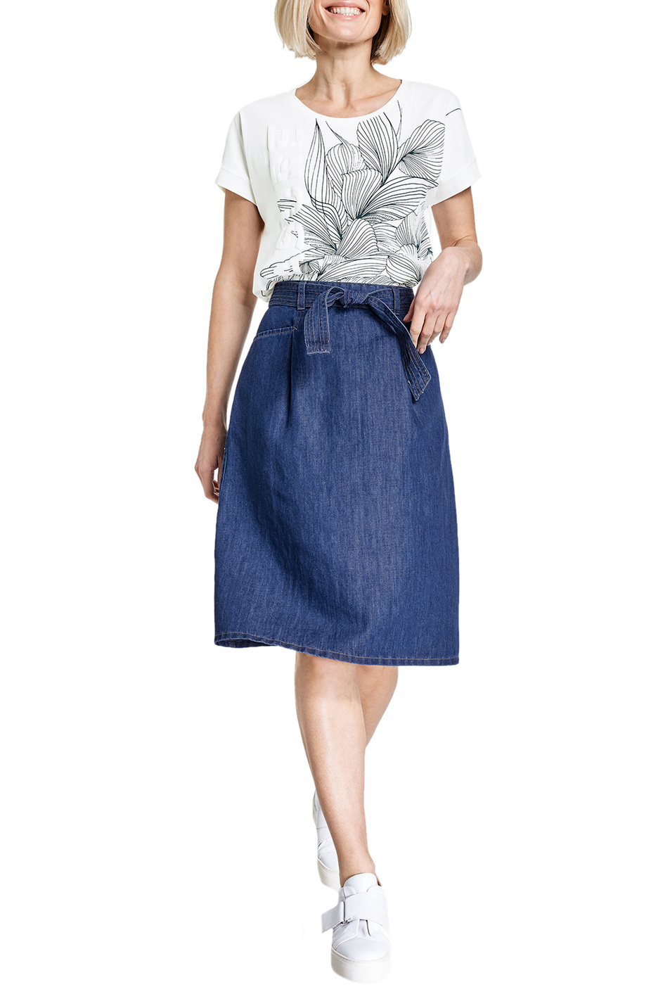 Женский Gerry Weber Джинсовая юбка с поясом (цвет ), артикул 610106-66831 | Фото 3