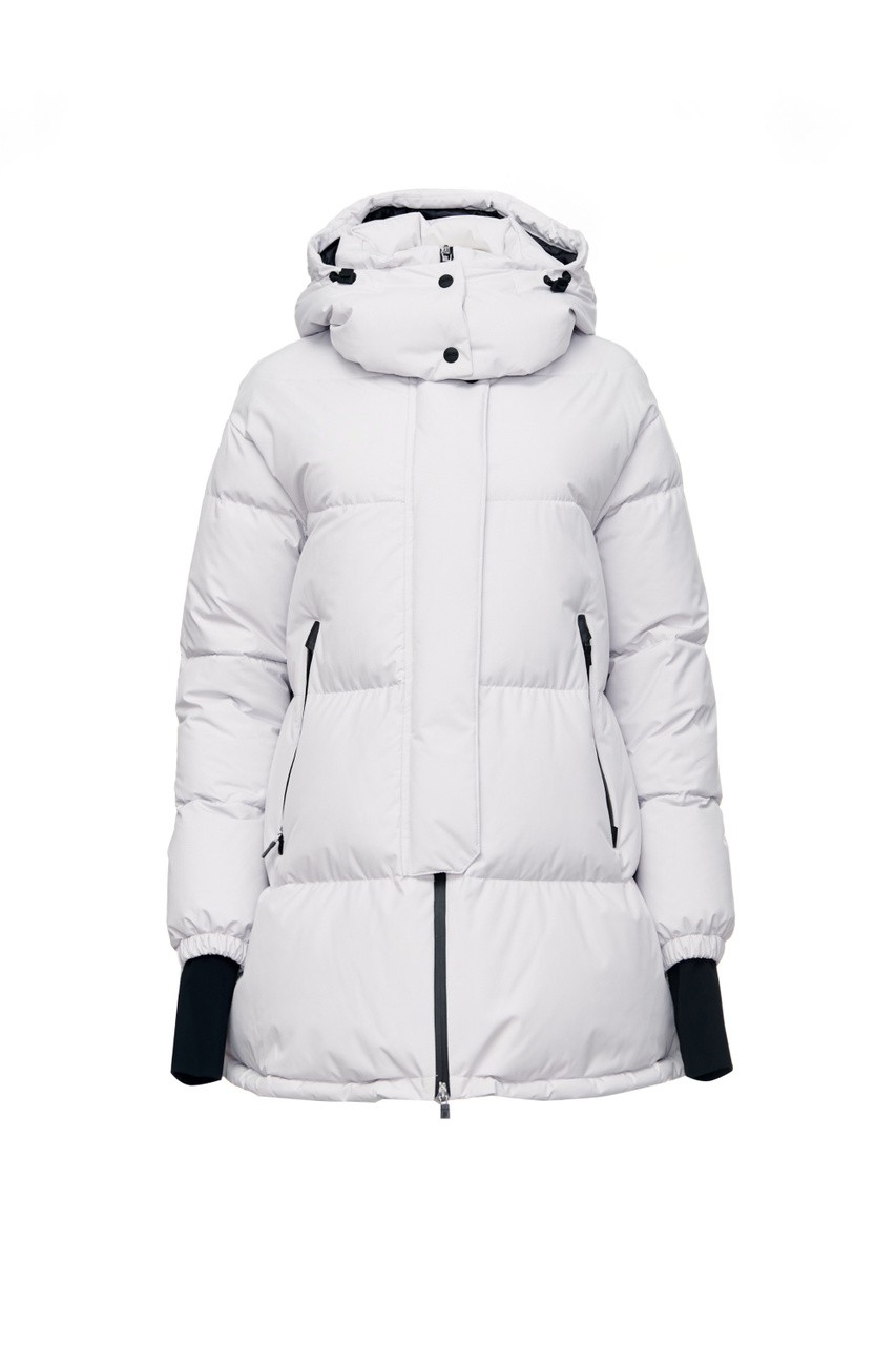 Куртка стеганая с трикотажными манжетами|Основной цвет:Белый|Артикул:PI128DL11106 | Фото 1