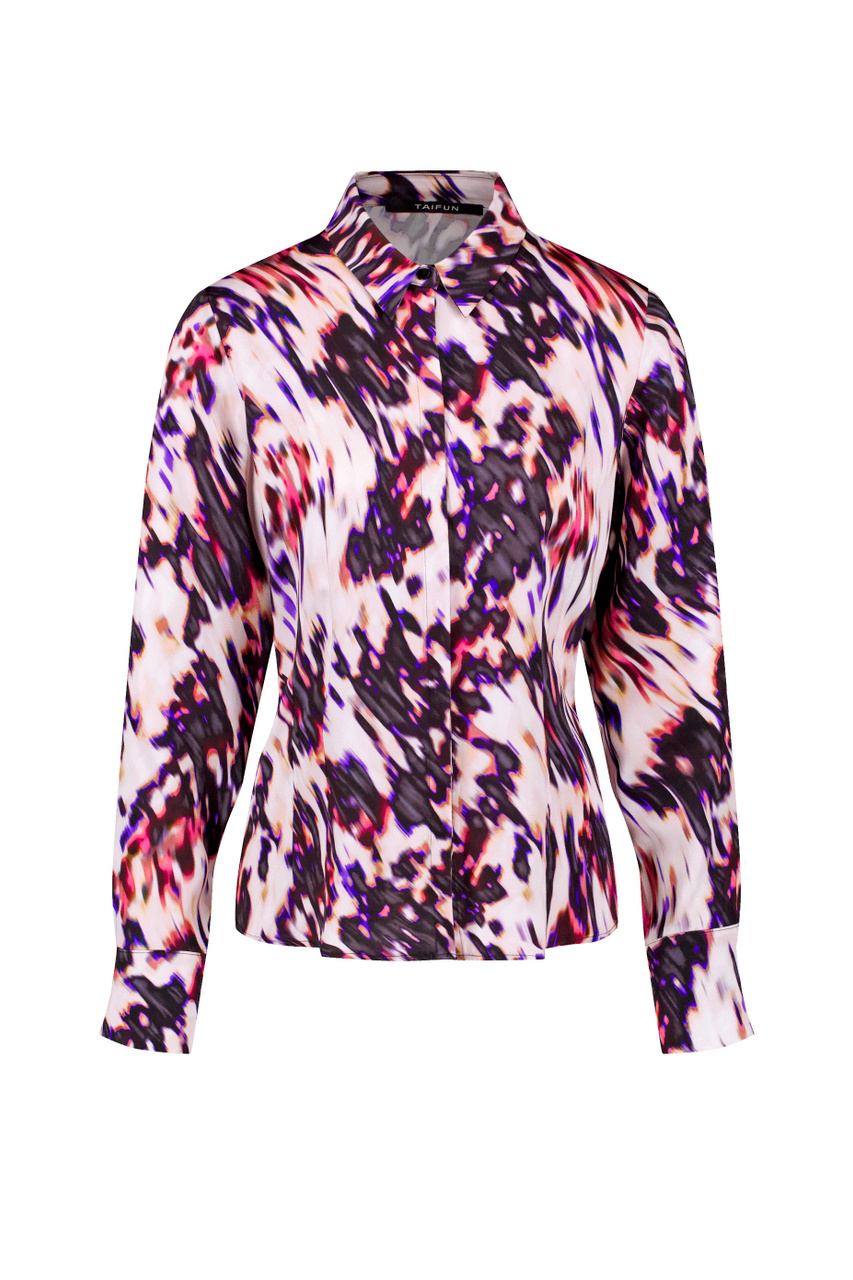 Рубашка из вискозы с принтом|Основной цвет:Кремовый|Артикул:560306-11009 | Фото 1